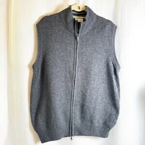 Vintage Linea Rossa Full Zip Vest Italy Gray Wool Blend Men’s Size Large Retro